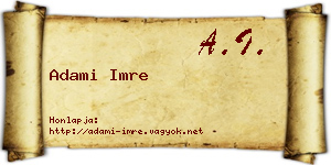 Adami Imre névjegykártya